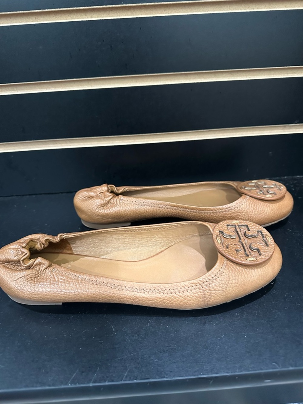 Tory Burch Tan Leather Reva Ballet Flats SZ 9.5